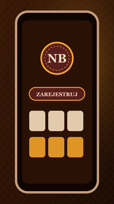 Telefon z otwartym lobby NB Kasyno i przyciskiem rejestracji
